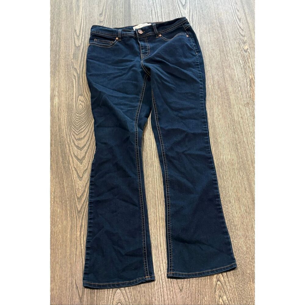 C Est. 1946 Denim Flare Jeans Mid Rise Classic Fit Dark Wash Blue Petite Size 8P
